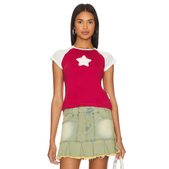 Stardom - Baby Tee - Red & White - The Laundry Room