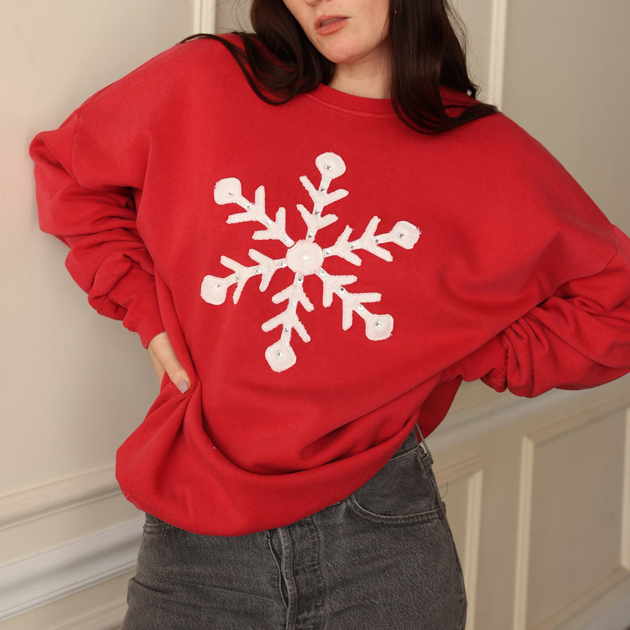 Snowflake Rhinestone - Jump Jumper - Vintage Red - The Laundry Room