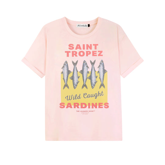 Saint Tropez Sardines - Oversized Tee - Blush Pink - The Laundry Room