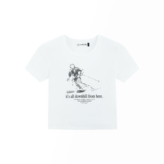 It's All Downhill From Here - Baby Tee - White - The Laundry Room