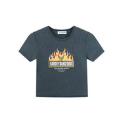 Hardly Dangerous Flames - Baby Tee - Black Snow - The Laundry Room