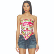 Cowboy Country Grown Wild Berries - Silky Bandana - Red Gingham - The Laundry Room