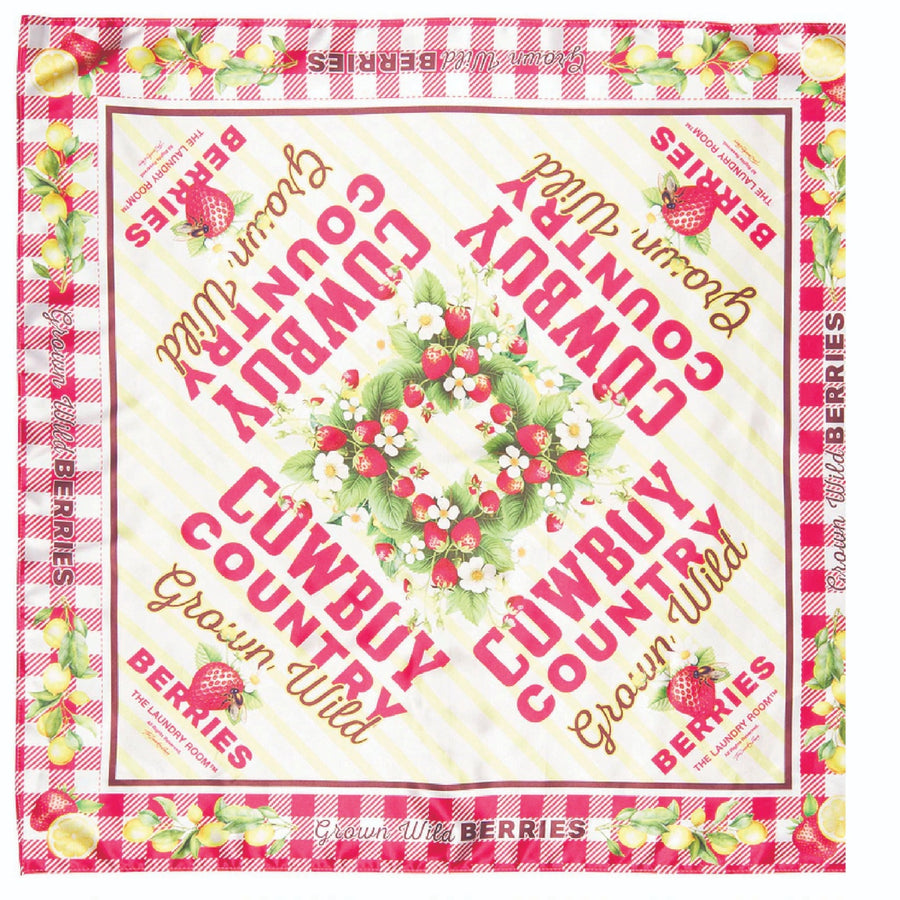 Cowboy Country Grown Wild Berries - Silky Bandana - Red Gingham - The Laundry Room