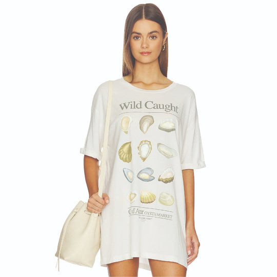 Wild Caught Oyster Market - Oversized Tee - Bone - The Laundry Room