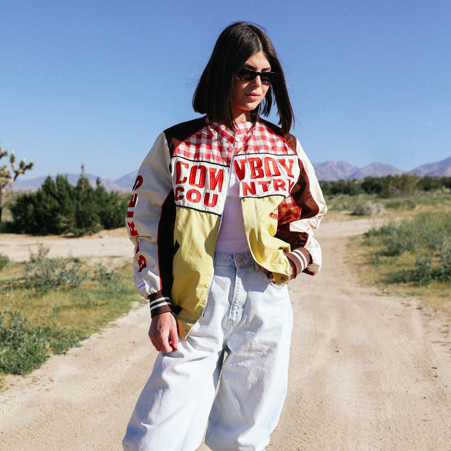 Cowboy Country Grown Wild Berries - Racing Jacket - Red Gingham - The Laundry Room