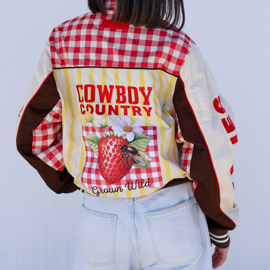 Cowboy Country Grown Wild Berries - Racing Jacket - Red Gingham - The Laundry Room