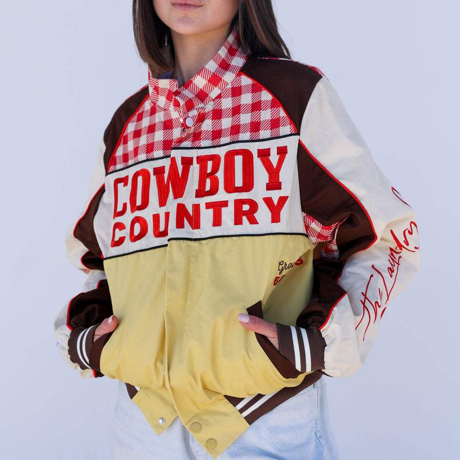 Cowboy Country Grown Wild Berries - Racing Jacket - Red Gingham - The Laundry Room
