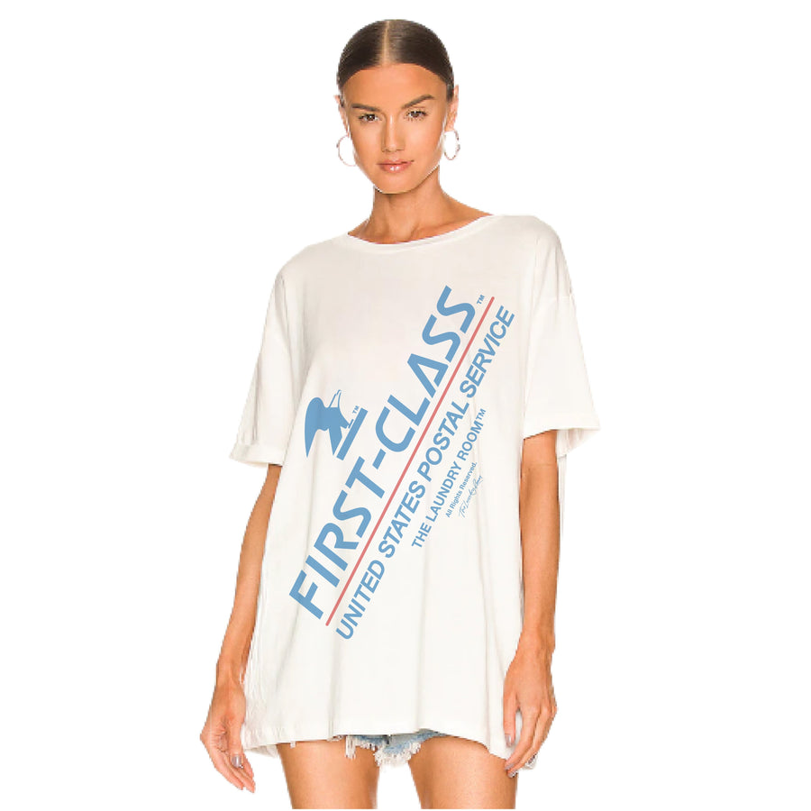 First Class 1980 - Oversized Tee - White - The Laundry Room
