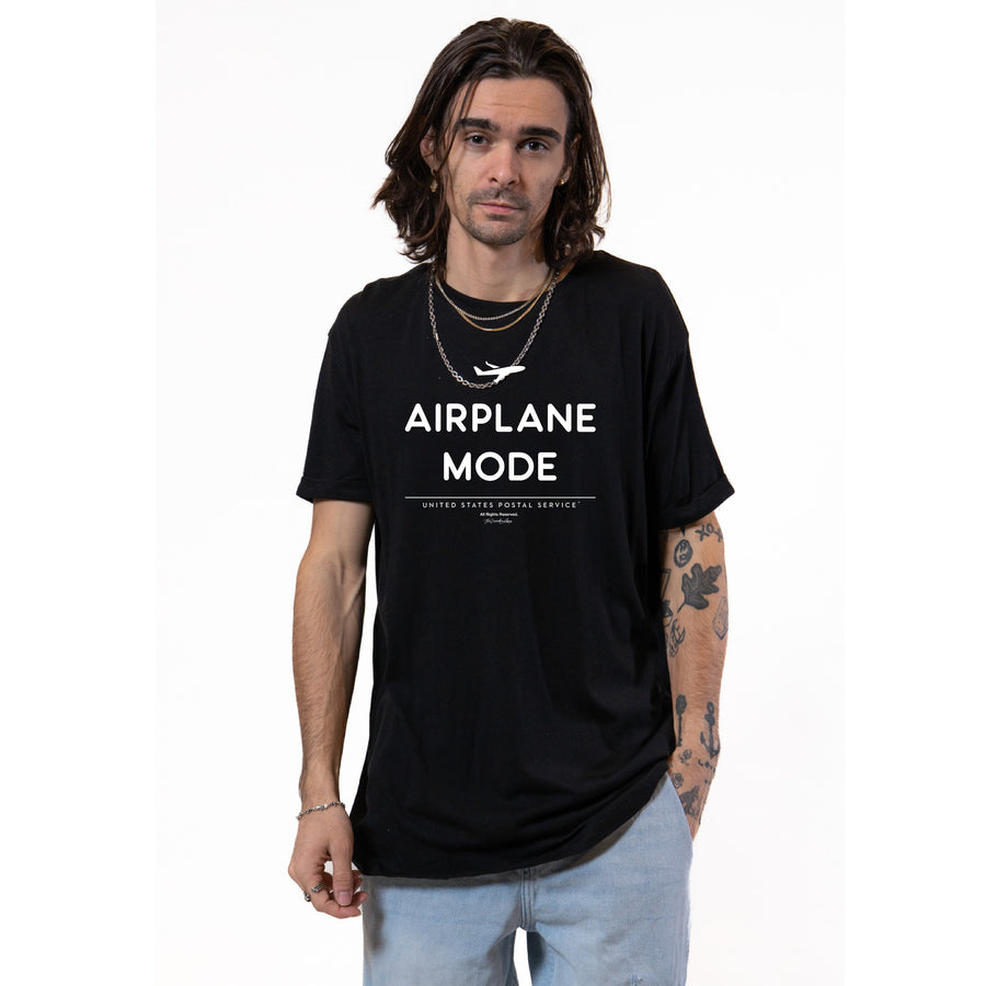 Airplane Mode USPS - Oversized Tee - Mens - Black - The Laundry Room