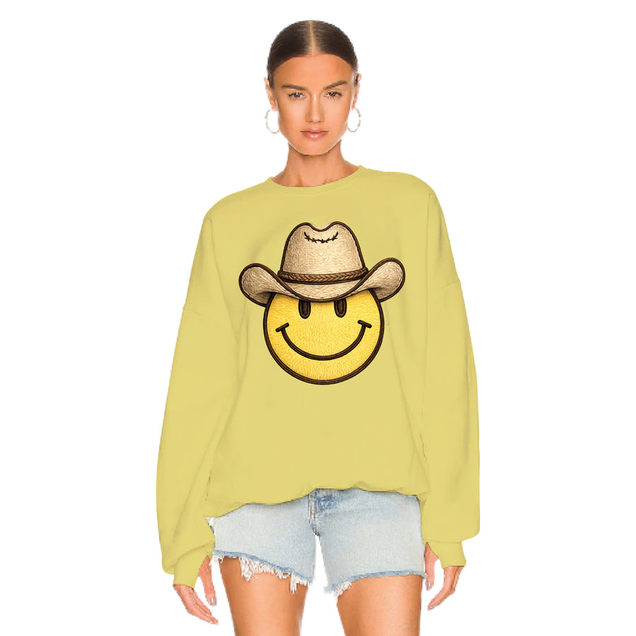 Smiley Cowboy - Jump Jumper - Vintage Neon Yellow - The Laundry Room