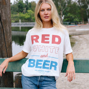 Red White and Beer - Oversized Tee - White