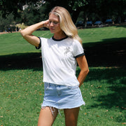Ain't My First Ain't My Last - Perfect Ringer Tee - White & Black Snow