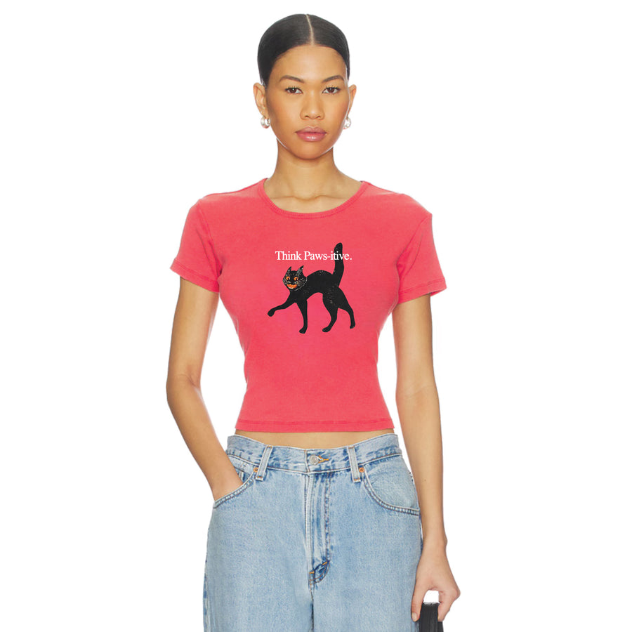 Think Paws-itive - Baby Tee - Vintage Red