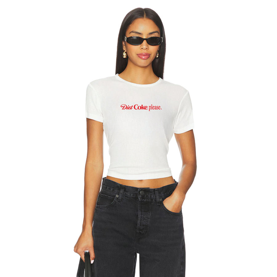 Diet Coke Please Red - Baby Tee - White