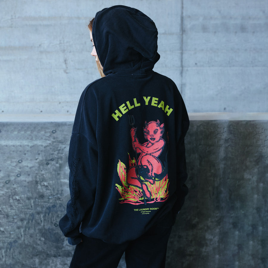 Hell Yeah Hell Yeah - Hideout Hoodie - Black Snow