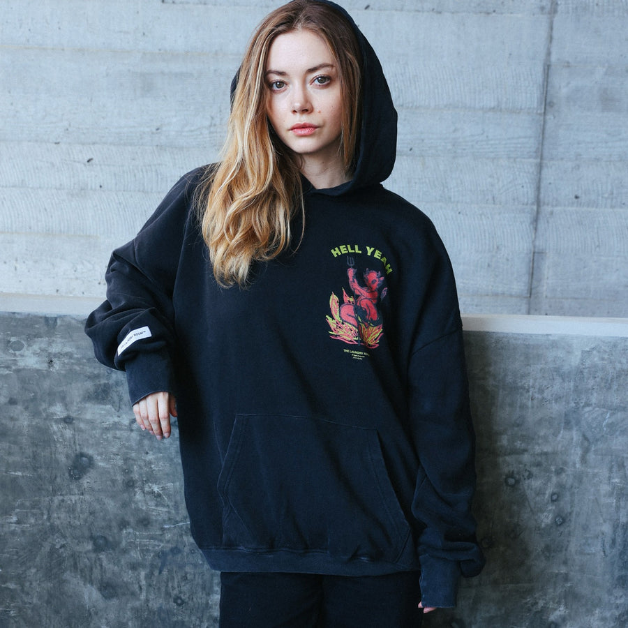 Hell Yeah Hell Yeah - Hideout Hoodie - Black Snow