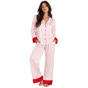 Red Stripe - Silky PJ Set - Red Stripe